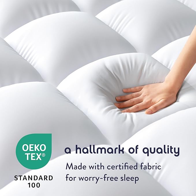 Best Price Mattress 3 Inch Pillowtop Mattress Topper and Pad Combo, 2 Inch Egg Crate Foam Mattress Topper, 1 Inch Plush Mattress Pad, Certified Safe Foam and Fabric, Dorm Essentials, Full