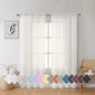 Aiyufeng Beautiful Sheer Curtains for Living Room, Chic Sheer Curtains Window Treatment Semi Sheer Privacy Drapes for Farmhouse/Cottage, W40 x L72, Ivory, 1 Pair
