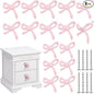 8 Pcs Bow Knobs for Dresser Matel Bow Drawer Knobs Vintage Dresser Handles Cabinet Drawer Pulls for Home Bedroom Kitchen Cabinets Hardware Cupboard (Pink,Classic Style)