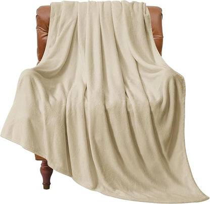 BEDELITE Fleece Blanket Twin Size Linen Throw Blankets for Couch & Bed, Luxury Plush Cozy Fuzzy Blanket 60x80 inches, Super Soft Warm Lightweight Throw Blanket for Travel Camping