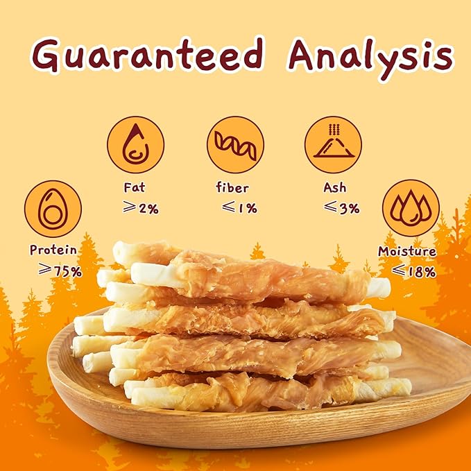 Jungle Calling Dog Treats, Chicken Wrapped Rawhide Sticks for Dogs, Delicious and Nutritious Training Reward Treats and Dog Chews Snacks, 6 oz-Mewly Pet