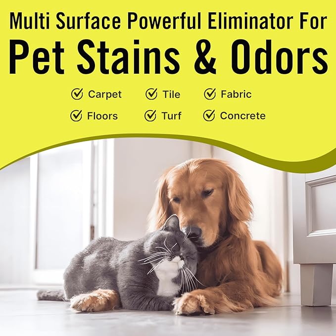 Multi-Purpose Probiotic Enzyme Cleaner, Made in USA - Pet Stain and Odor Remover - Concentrated - Professional & Home Strength Drains, Floors, Bathrooms, Toilets Trash Can, (1 gallon, Citrus)-Mewly Pet