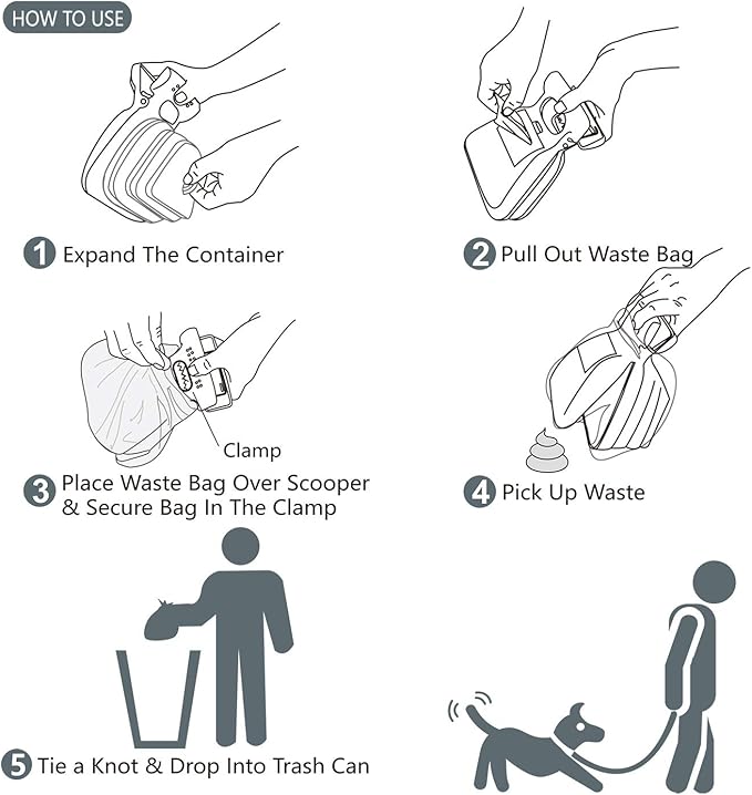 Dog Pooper Scooper, Portable Poop Scooper Handheld Size for Walking Large and Small Dogs Outside Yard or Travel Outdoors, Pup Poop Scoop with Container and 30pcs Pet Waste Bag Attachment, Blue-Mewly Pet