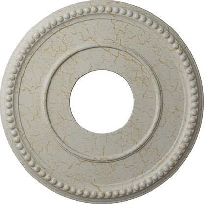 12 1/2"OD x 3 7/8"ID x 3/4"P Bradford Ceiling Medallion (Fits Canopies up to 6 5/8"), Hand-Painted Pot of Cream Crackle