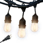 Brightech Ambience Pro LED String Lights - 48 Ft Commercial Grade Patio Lights Outdoor Waterproof - Heavy Duty Porch String Lights for Backyard, Christmas - Dimmable Vintage Edison 1W 15 Bulbs,