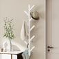 Vlush Wall Mounted Metal Coat Rack with 9 Hooks Modern Minimalist Coat Racks, Upright hat rack for wall for Hanging Clothes, Hats, Hanging Bags and Scarves Entrance Wall Iron Coat Rack (White)