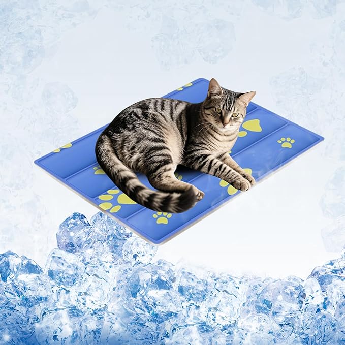 Dog Cooling Mat, Cooling Mat for Dogs & Cat, Provides Instant Relief for Small, Medium, Large Dogs, Washable, Non-Slip Design, Perfect for Hot Summer Days to Keep Pets Comfortable(S 20''*16'')-Mewly Pet