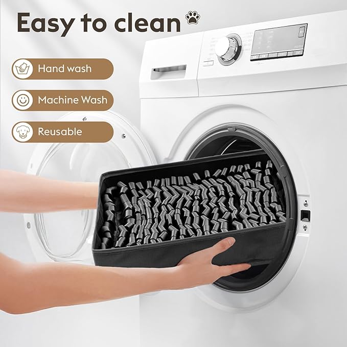 Snuffle Mat for Dogs, Dog Puzzle Mat, Interactive Dog Toys for Enrichment,Sniff Mats with Non-Slip Backing,Suitable for Breeds and Sizes of Dogs (Black, 17" X 15")-Mewly Pet