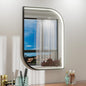 22x32 Inch LED Mirror for Bathroom, Adjustable 3000K/4500K/6000K, Irregular Black Frame Lighted Bathroom Vanity Mirror with Lights, Anti-Fog, Stepless Dimmable, Wall Mounted