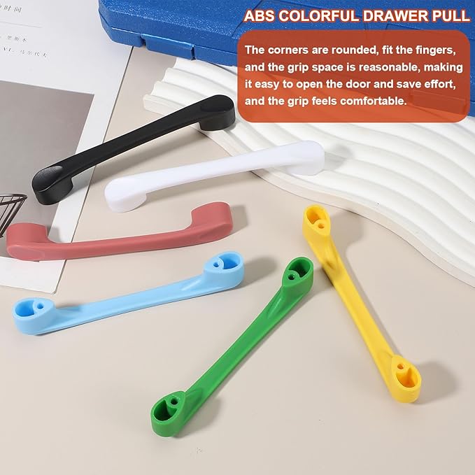 uxcell 10 Pack Plastic Cartoon Drawer Pulls, 5" ABS Closet Wardrobe Door Handle Furniture Accessory for Home Kitchen Cupboard, Black