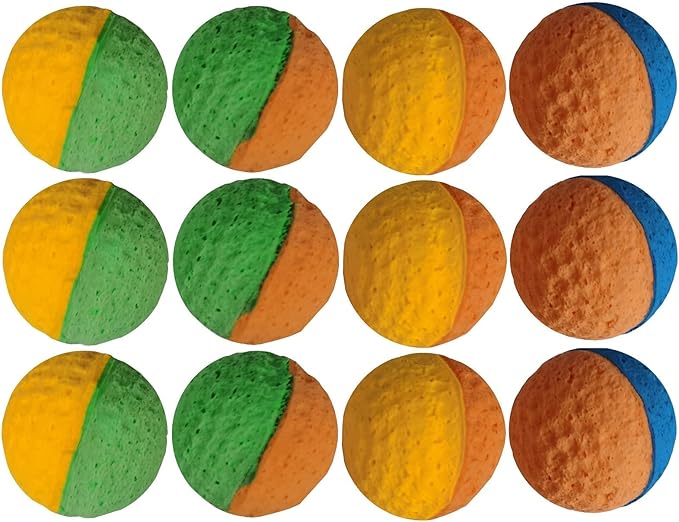YnFag Foam Balls Soccer Balls Cat Toys for Indoor Cats (12Pcs Two-Color Golf)-Mewly Pet