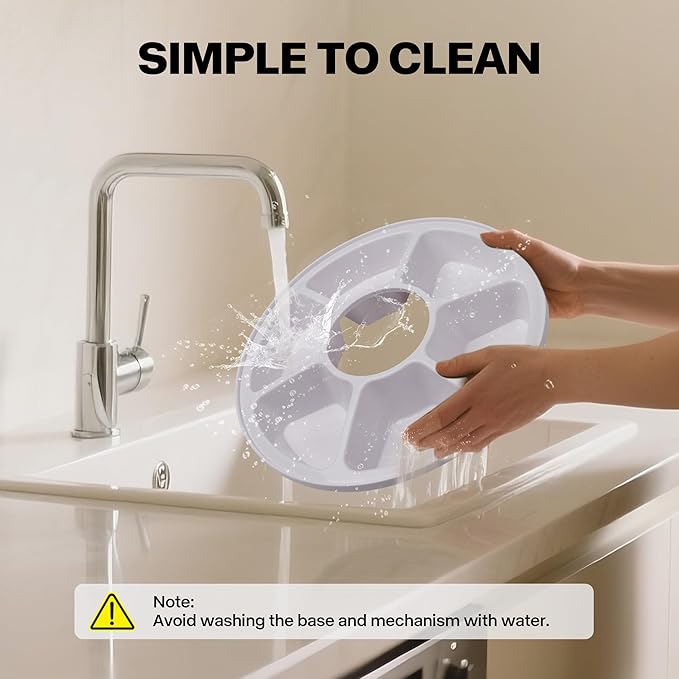 Pawise Automatic Cat Feeder, 6-Meal Programmable Pet Food Dispenser with Bird Chirp Sound Alert, Battery Operated, BPA-Free, Bonus Snack Ball Toy, for Cats & Small Dogs（Batteries Not Included-Mewly Pet