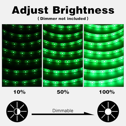 iNextStation 12V LED Light Strip IP65 Waterproof Green LED Strip Lights 16.4ft/5m Cuttable 300 SMD 2835 LED Tape Flexible Led Lights for Bedroom Outdoor Indoor Decor (Power Adapter not Included)