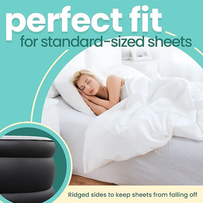 EZ INFLATE Air Mattress with Built in Pump - King Size Double-High Inflatable Mattress with Flocked Top - Easy Inflate, Waterproof, Portable Blow Up Bed for Camping & Travel