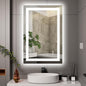 24X36 LED Bathroom Mirror with Lights, Anti-Fog, Dimmable, Backlit + Front Lit, Smart Bathroom Vanity Mirror, Memory Function, Shatterproof, Tempered Glass (Horizontal/Vertical)