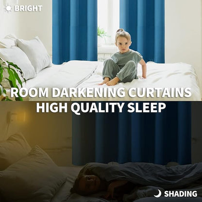 BGment Blackout Curtains - Grommet Thermal Insulated Room Darkening Bedroom and Living Room Curtains, Set of 2 Panels (52 x 72 Inch, Steel Blue)