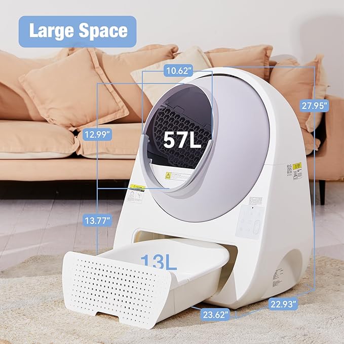 CATLINK Self Cleaning Automatic Litter Box for Cats - Hands-Free Cleanup with App Control, Double Odor Removal - Extra Large Size for 3.3~22lbs Cats - Smart Robot Cat Litter Box (Upgrade)-Mewly Pet