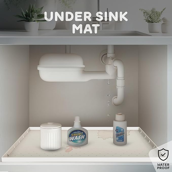 32x24x1” XL Dog Food Mat - All Purpose Under Sink Liner, Washer and Dryer Covers for The Top, Silicone Griddle Mat for Blackstone - Raised Edges Dog Mat for Food and Water Prevent Spill, Waterproof-Mewly Pet