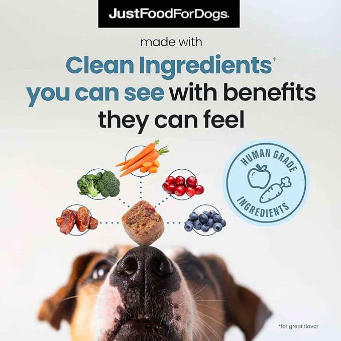 JustFoodForDogs Calming Supplement for Dogs Soft Chew to Support Stress and Anxiety, Melatonin, Relaxation Aid, Human-Grade Ingredients - 45 Count-Mewly Pet