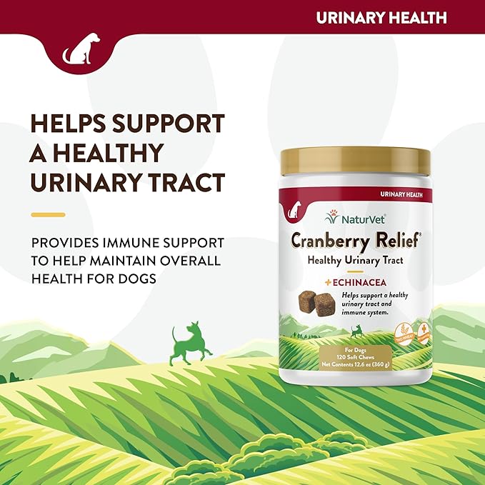 NaturVet – Cranberry Relief Plus Echinacea – Helps Support a Healthy Urinary Tract & Immune System – 120 Soft Chews-Mewly Pet