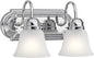 Kichler 12.25" 2-Light Vanity Bath Light in Chrome, Modern Bathroom Light with Clear Satin Etched Glass, (12,25" W x 8" H), 5336CHS