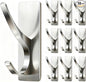 Self Adhesive Coat Hooks for Hanging: Heavy Duty Stainless Wall Hook for Towel, Backpack, Hat, Sturdy Metal Hanger for Bathroom, Bedroom, Door, Brushed Nickel 10 Pack