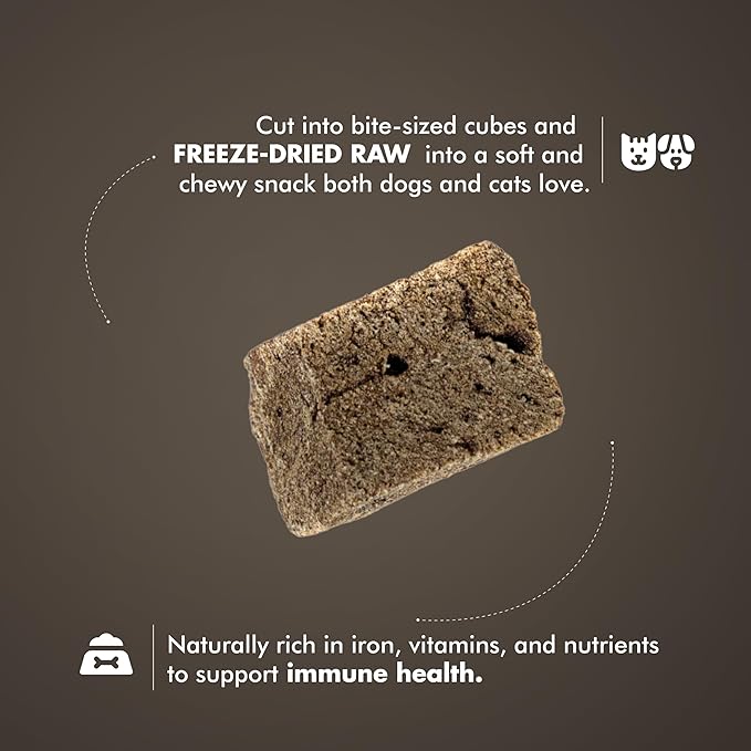 King Lou Pets - Beef Liver Dog Treats - Freeze Dried Liver Treats For Dogs and Cats - USA-Made Dog and Cat Treats - Rich in Iron, Vitamins and Nutrients For Immune Health - 1 lb Prior to Freeze-Drying-Mewly Pet