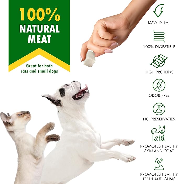 Beloved Pets Dog & Cat Treats Freeze Dried Chicken Cubes 5.3 oz - All Natural Meat Raw Pet Food - Human Grade High-Protein Snacks & Grain-Free Jerky Chews for Cats and Small Dogs-Mewly Pet