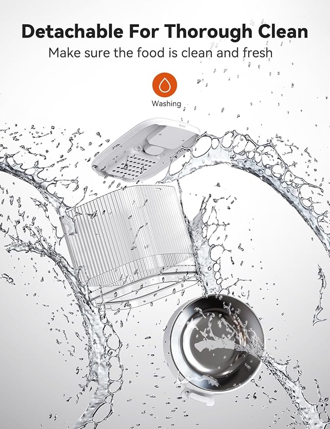 WOPET Automatic Cat Feeder, 4L Automatic Dog Feeder with 180-Day Battery Life, Programmable Cat Food Dispenser with Stainless Steel Bowl，1-6 Meals Per Day-Mewly Pet