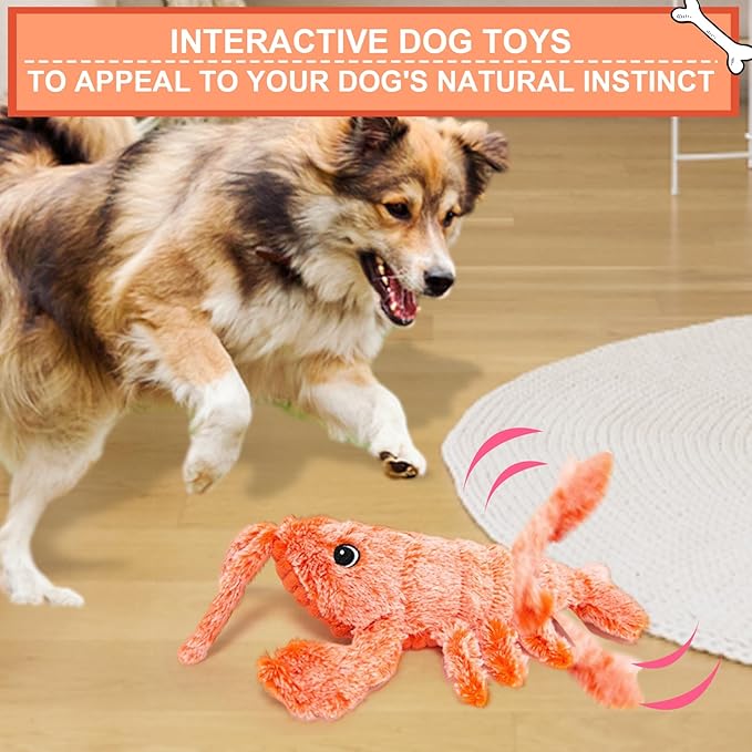 BABORUI Dog Toys, Interactive Dog Toys to Keep Them Busy, Wiggly Lobster Dog Toy for Boredom, Rechargeable Moving Dog Chew Toys for Small/Medium/Large Dogs/Puppy Toys-Mewly Pet