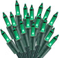 ODEETRONIC Green Christmas Lights, 21.63ft 100 Count Incandescent Christmas Mini Lights Connectable, 120V UL Certified St. Patrick's Day Light Outdoor Tree Light Waterproof for Indoor Party Decoration