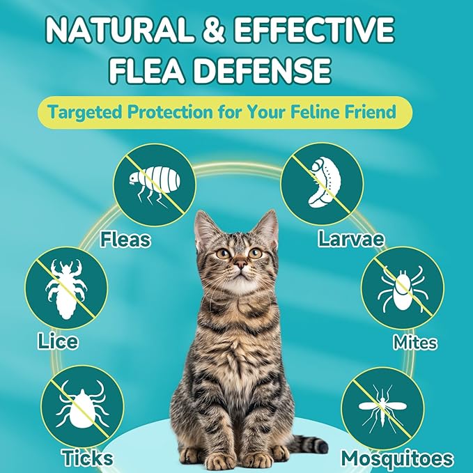 4-IN-1 Flea and Tick Prevention for Cats, 500 Crunchy & Creamy Chews, Cat Flea Treatment, Natural Oral Flea Treatment for Cats, Daily Support for Flea, Immune, Skin & Coat, Gut, Chicken Flavor-Mewly Pet