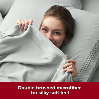 Mellanni Extra Deep Twin XL Sheets - 3 PC Iconic Collection Bedding - Hotel Luxury, Ultra Soft, Cooling Bed Sheets - Wrinkle, Fade, Stain Resistant (Twin Extra Long, Spa Mint)