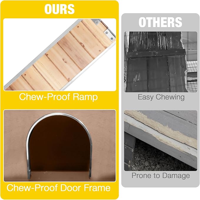 AIVITUVIN Wooden Guinea Pig Cage Indoor with Cooling Plate and Anti-Chewing Edges Two-Story Rabbit Hutch Pull Out Tray Outdoor Rabbit Cage with Raised Stand and Wire Mesh Small Animals Cage (Nature-Mewly Pet