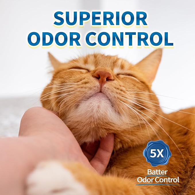 Made4Pets Cat Litter Crystals, Non Clumping Cat Litter Odor Control Kitty Litter Non Clumping No scooping Low Dust, Low Tracking, Lightweight, Dehydrates Waste,– 17.2 lbs (4 x 4.3 lb Packs)-Mewly Pet