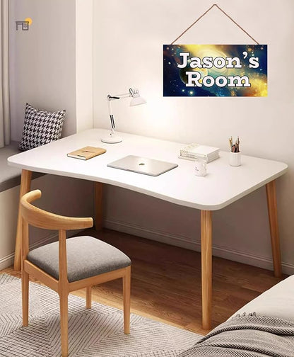 Personalized Sign Galaxy Stars Themed Bedroom Decor Fantasy Sign for Kids Room Outer Space Decor for Boys Room Nursery Wall Decorations Stuff For Little Man Cave