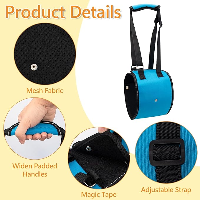 Dog Lift Harness Dog Sling for Large Dogs, Portable Dog Carrier Sling for Back Legs, Ajustable Hip Support Harness for Weak Rear Leg, Assist Senior Disabled Joint Injuried and After ACL-Mewly Pet