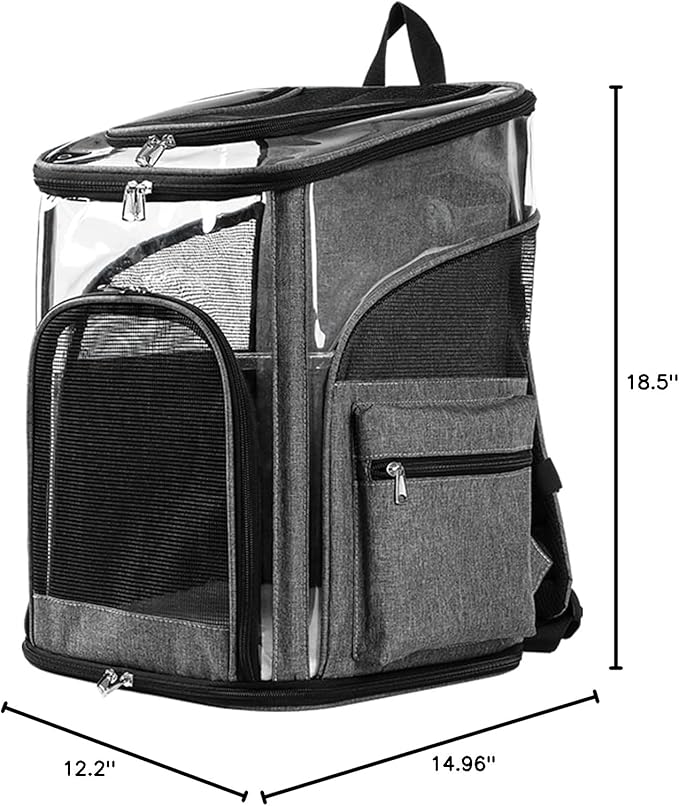 Cat Carrier Backpack for Small Medium Cats Dogs Backpack Puppies up to 26 Lbs, Excellent Visibility and Airflow,Lightweight and Portable Travel Pet Carrier Bag Foldable Design-Mewly Pet