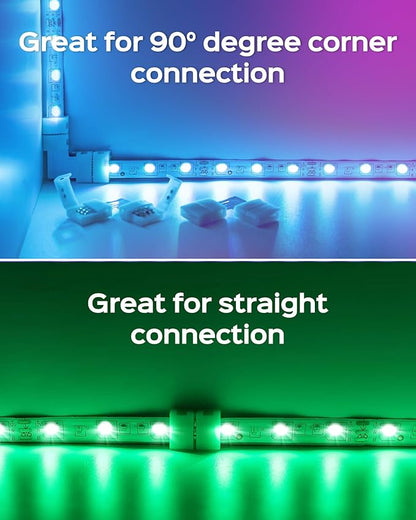 JACKYLED 30 Pcs 3-Pin LED Connectors, 10mm L Shape LED Strip Connectors Unwired Solderless Gapless Adapter Connectors Terminal Extension 12V 72W for WS2811 WS2812B SK6812 LED Strip -10 Packs
