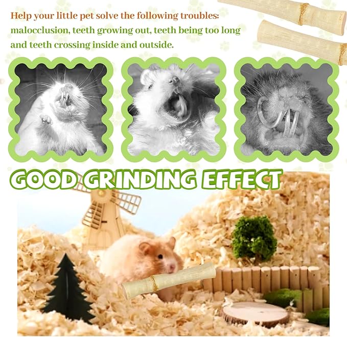 2lb Natural Sweet Bamboo Chew Toys for Small Pets - Organic Molar Sticks with Xylose & Vitamins for Rabbit, Guinea Pig, Hamster - Dental Care & Chewing Entertainment-Mewly Pet