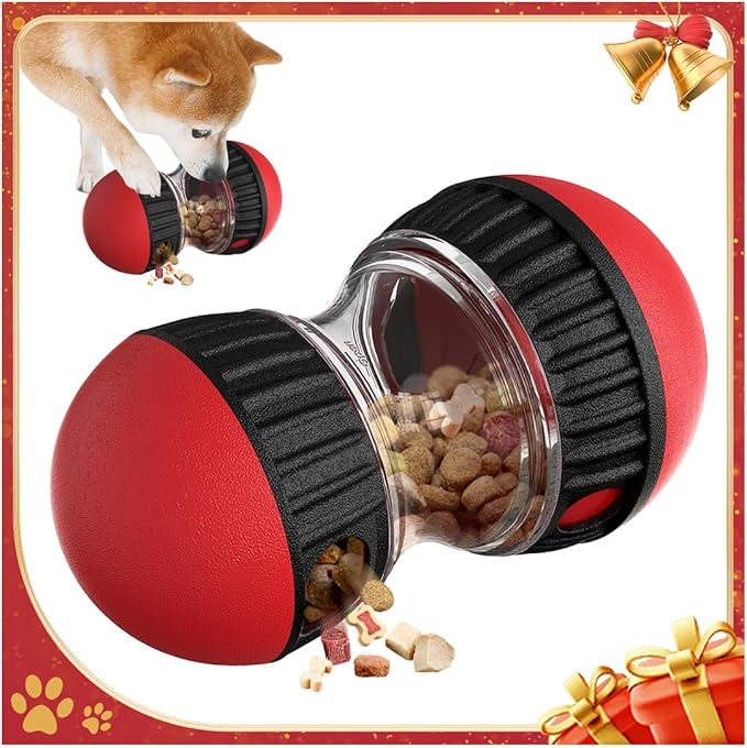 Interactive Dog Puzzle Toys, Brain Stimulation Rolling Treat Dispenser Ball & Slow Feeder Combo for Dogs to Keep Them Engaged and Busy-Mewly Pet