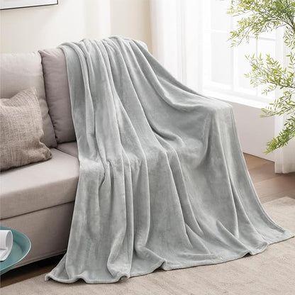 BEDELITE Fleece Blanket Light Grey Throw Blankets for Couch & Bed, Luxury Plush Cozy Fuzzy 60x80 inches, Super Soft Warm Lightweight Throw for Travel Camping