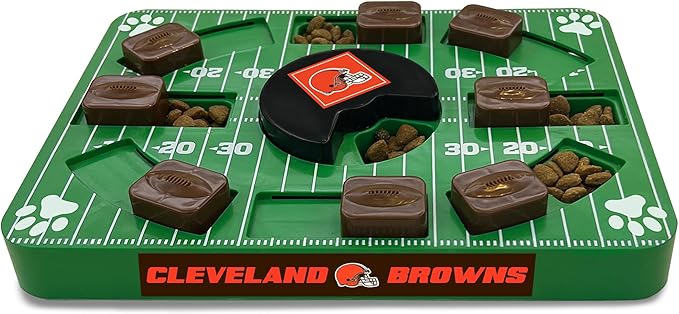 Pets First NFL Cleveland Browns Puzzle Treat Dog Toy - Interactive Toy for Dogs-Mewly Pet