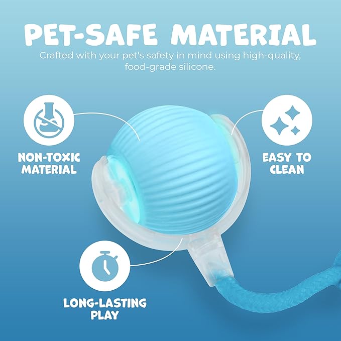 Pawlo Speedy Tail 2.0 Cat Toy –Teazys Turbo Tail Upgrade – Interactive Cat Toy – Kitten Toys – Automatic cat Toy for Boredom – Moving cat Toys for Indoor Cats with 2 Tails (Blue)-Mewly Pet