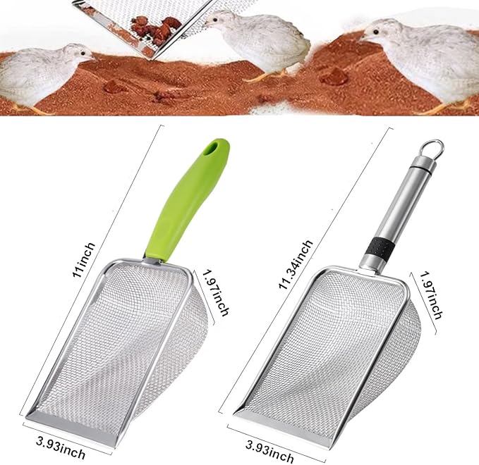 4PCS Reptile Scooper,Litter Cleaner Corner Scoop, Reptile Sand Fine Mesh,Cat Little Scoop, Bearded Dragon Sand Shovel,Pet Poo Shovel Scooper (4PCS Shovels)-Mewly Pet