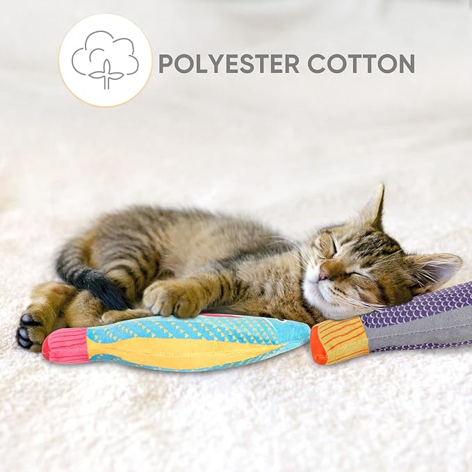 4Pcs Catnip Toy, Plush Cat Toys with Jingly Bell, Bite Resistant Chew Toys, Catnip Filled Cartoon Cat Teething Chew Toy for All Cats-Mewly Pet