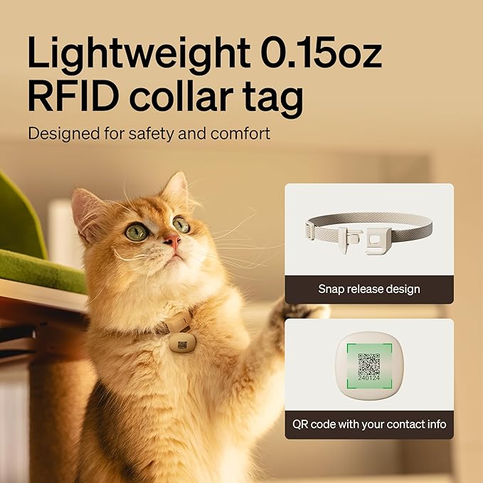 PETLIBRO RFID Automatic Cat Feeder, Collar Tag-Activated Personalized Meals, 5G&2.4G Wi-Fi Programmable Cat Food Dispenser with Cats Recognition & Diet Tracking for Multi-Pet Homes and Different Diets-Mewly Pet