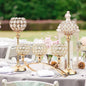 Vincigant Gold Crystal Candle Holders Set of 8 with 4Sets Crystal Candelabra 3 Arm Candlesticks Holder Table Centerpiece,Candelabra Centerpieces for Wedding Party Anniversary Home Living Room Decor