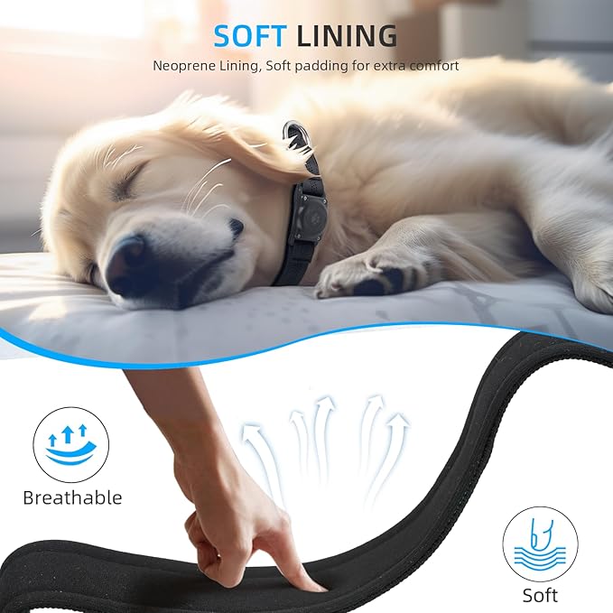 Reflective Air Tag Dog Collar - 100% Waterproof Dog Collar AirTag Holder | Extra-Durable, Soft Padded AirTag Dog Collars for Small Medium Large Dogs-Mewly Pet