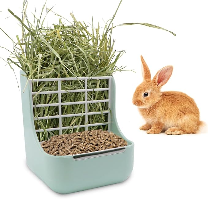 Litewoo Rabbit Hay Feeder Food Bowl Feeding Rack for Small Animal Guinea Pig Chinchilla Bunny Cage Accessories-Mewly Pet